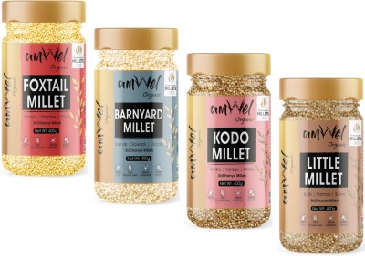 Amwel Combo Foxtail Millet + BarnyardMillet + Kodo Millet + Little Millets ( 400g x 4) Mixed Millet(1.6 kg, Pack of 4)