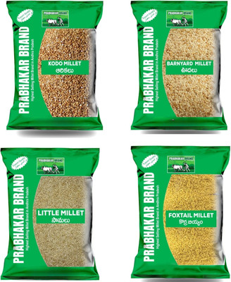 Prabhakar Brand Organic Superfood Foxtail Millet,Barnyard Millet,Little Millet,Kodo Millet Combo Mixed Millet(4 kg, Pack of 4)