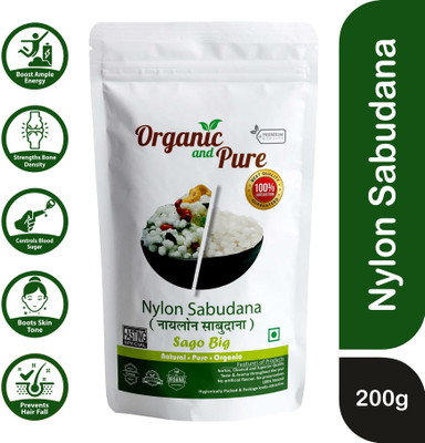 Organic and Pure Naylon Sabudana | Sabu Big Sago | Javvarisi | Saggubiyyam | Chavvari | Chivada Sago(0.2 kg)