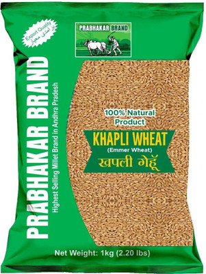 Prabhakar Brand Khapli Wheat/Emmer Wheat|High Dietary Fiber|Easy Digestion|Diet Food Whole Wheat(1 kg)