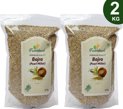Farmbean Bajra Sabut (Pearl Millet Whole)| (1Kg x 2) Bajra Dalia , Healty Grains Dalia Pearl Millet(2 kg, Pack of 2)