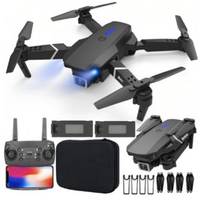 Auronix E88 Pro Foldable Drone with 4K Wide Angle Lens, LED Lights & Dual Battery Setup DDR2 2 GB NVIDIA Chipset 0 bit 2.4 MHz Graphics Card(Black)