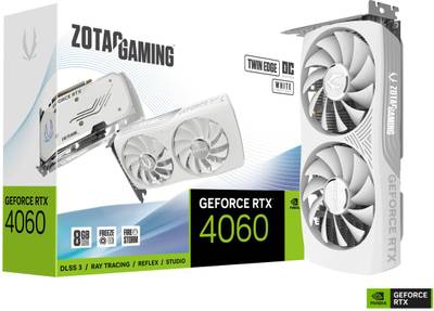 ZOTAC NVIDIA GEFORCE RTX 4060 TWIN EDGE OC White Edition 8 GB GDDR6 Graphics Card