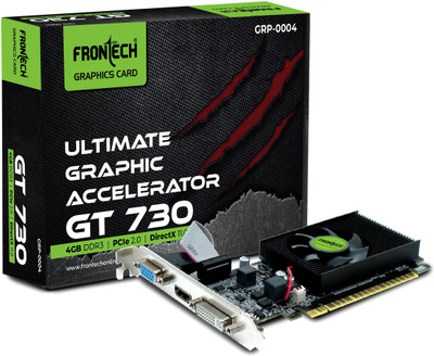 Frontech GT 730 Graphics Card with 64 Bits PCIe 2.0, High Efficiency DDR3 4 GB NVIDIA Chipset 64 bit 1600 MHz Graphics Card(Black)