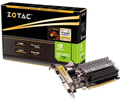ZOTAC NVIDIA GeForce GT 730 4GB Zone Edition 4 GB DDR3 Graphics Card