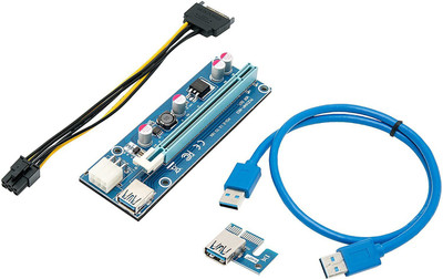 microware USB 3.0 PCIE EXPRESS 1X TO 16X EXTENDER RISER ADAPTER SET CARD & POWER CABLE DDR2 2 GB NVIDIA Chipset 6 bit 3 MHz Graphics Card
