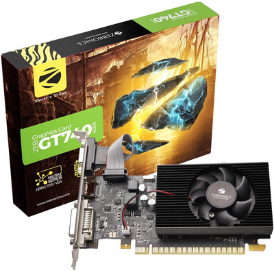 ZEBRONICS Zeb-GT740-4GD3 GDDR3 4 GB NVIDIA Chipset 128 bit 1333 MHz Graphics Card(Black) ZEBRONICS Zeb-GT740-4GD3 GDDR3 4 GB NVIDIA Chipset 128 bit 1333 MHz Graphics Card(Black)