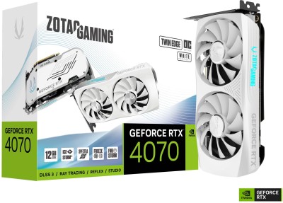 ZOTAC NVIDIA GEFORCE RTX 4070 Twin Edge OC White Edition 12 GB GDDR6X Graphics Card