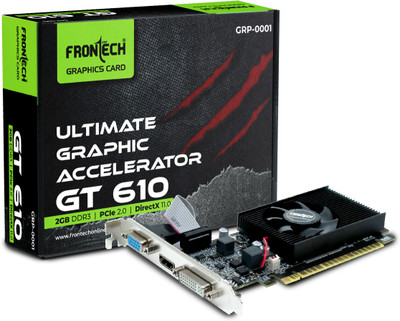 Frontech GT 610 | 64 Bits PCIe 2.0 | High Efficiency-Gaming Card DDR3 2 GB NVIDIA Chipset 64 bit 533 MHz Graphics Card(GRP-0001, Black)