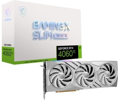 MSI NVIDIA GeForce RTX 4060 Ti GAMING X SLIM WHITE 8G 8 GB GDDR6 Graphics Card