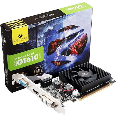 ZEBRONICS Gt610 2Gb graphics card DDR3 2 GB NVIDIA Chipset 64 bit 1000 MHz Graphics Card