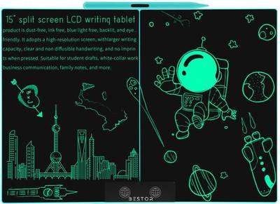 Bestor LCD Writing Pad 15 Inch Portable Ruff LCD Paperless Memo Digital Tablet E-Writing/Drawing Pad for Kids 7.6 x 5 inch Graphics Tablet