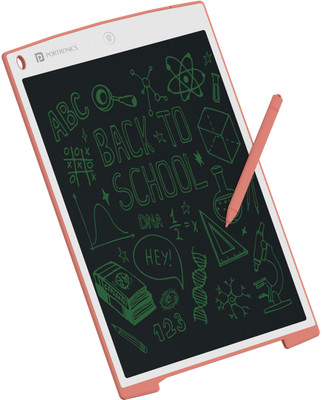 Portronics Ruffpad 12 LCD Writing Pad with 12 Inch Screen, For Drawing, Note-taking, Kids 10.5 x 6 inch Graphics Tablet Connectivity - Wireless(Pink,White)