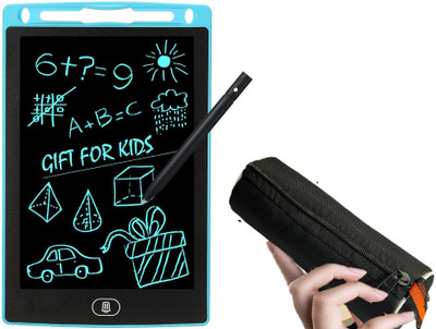 POZUB Digital Slate RuffPad Writing Pad/Tablet/Slate LCD Board Notepad+Pencil Pouch 8.5inch LCD Writing Tablet Draw, Sketch, Create, Art, Write, Learning Tablet 8.5 x 7 inch Graphics Tablet Connectivity - Wireless(Blue)