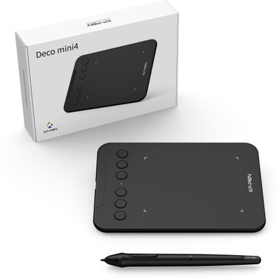 XP Pen Deco Mini4 4 x 3 inch Graphics Tablet Connectivity - USB(Black)