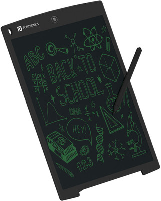 Portronics Ruffpad 12 LCD Writing Pad with 12 Inch Screen, For Drawing, Note-taking, Kids 10.5 x 6 inch Graphics Tablet Connectivity - Wireless(Black)