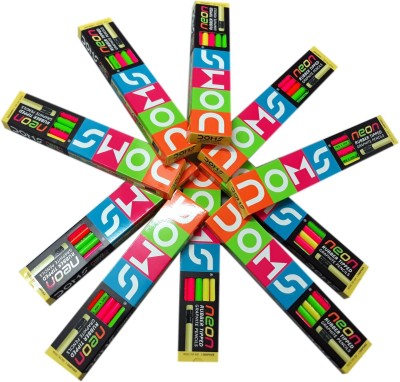 DOMS Multi Colour Neon Rubber Tipped Pencils - 50 units (10 Each X 5) Pencil(Pack of 5)