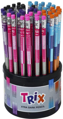 FLAIR Trix 2B Xtrra Dark Pencil Stand | Ergonomic Design With Dark Writing Pencil(Pack of 50)
