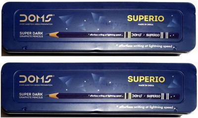 DOMS Superio Super Dark Graphite Pencils With Tin Box Graphite Pencil(Pack of 2)