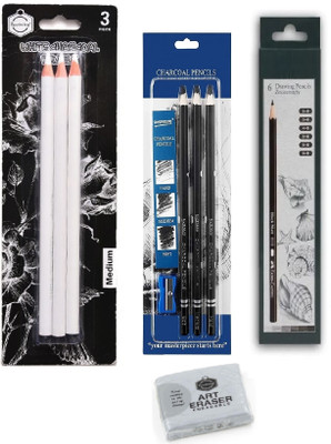 Da Novira Arts Sketching & Shading Mix Pencils Set With 1 Kneadable Eraser, 1 Sharpner Pencil(Pack of 1)