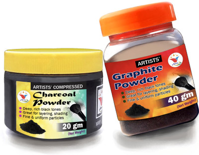 ANVIS Artist Black Charcoal Powder | Graphite Powder for Drawing/Sketching like Dark Pencil(Pack of 1)