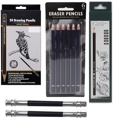 Da Novira Multipal Grade 36 Pencil Set With 2 Pencil Extender For Sketching & Arts Work Pencil(Pack of 1)