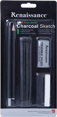 Renaissance ALL IN ONE Charcoal Sketch set accessories Pencil(Pack of 1)