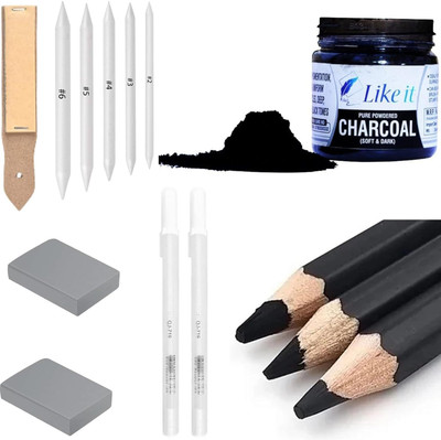 Like it Artist Charcoal Pencils Set – 15 Pieces For Fine Artwork Sketching Drawing Pencil(Pack of 15)