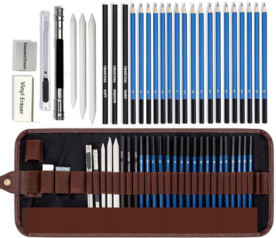 Soucolor Sketch Pencil Set Charcoal Pencils Drawing Set Sketching Pencil Graphite Pencil Pencil(Pack of 29)