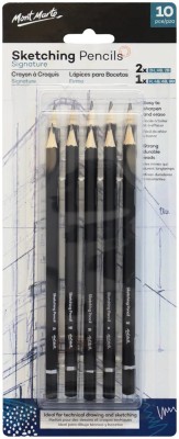 Mont Marte 2H,HB,2B,H,4B,6B,8B Sketching Pencil(Pack of 10)