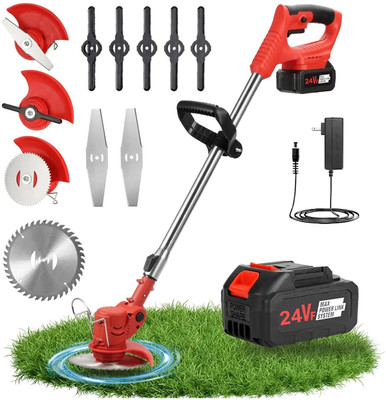 AASHRO MALL 2 in 1 Cordless Grass Trimmer & Brush Cutter with 2 PCS Battery Cordless Grass Trimmer(Automated Feed)