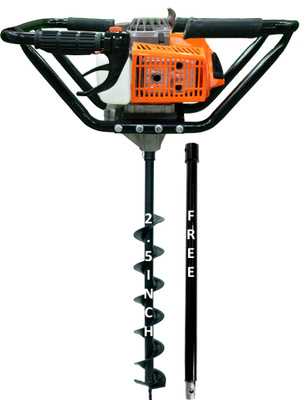 RICO ITALY 63cc Earth auger machine with 2.5inch drill bit used for tree plantation, diggering in holes,, Heavy Duty with advance technology air cooled petrol engine Auger Drill(One Man Operation)