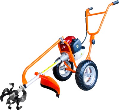 DVI 52cc 2 Stroke Trolley Brush Cutter With Ditcher Attachment For Agriculture Fuel Grass Trimmer(Automated Feed)