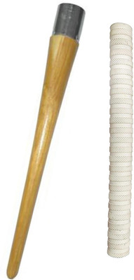 Modkart Set of 1 Cricket Bat White Grip (MSD) + One Wooden Grip Cone Gripper Chevron(White, Pack of 1)