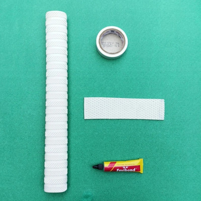 gamers hub Combo Set Includes White Bat Grip, Toe Guard, White Tape & Adhesive Chevron(White, Pack of 4)