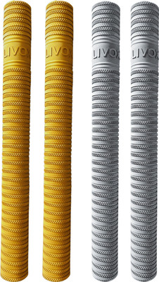 LIVOX First Quality Golden And Silvar Ring Texture Cricket Bat Grips for Good Comfort Ultra Tacky(Gold, Silver, Pack of 4)