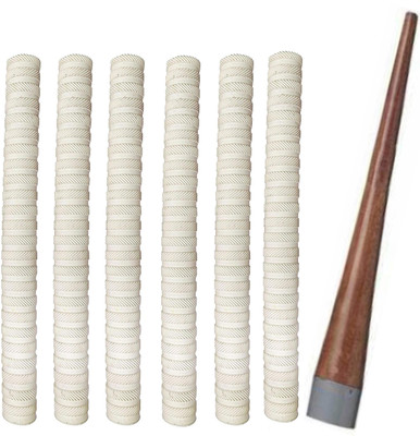 gamers hub Pack of 6 Cricket Bat White Grip (MSD) + One Wooden Grip Cone Gripper(Pack of 7)