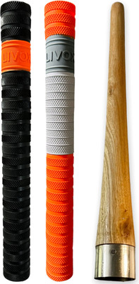 LIVOX Thunderblade, Dynamic Cricket Bat Handle 2 Grips With Wooden Grip Cone Ultra Tacky(Multicolor, Pack of 3)