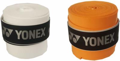 YONEX Tech 501 Grip Super Tacky(Orange, White, Pack of 2)