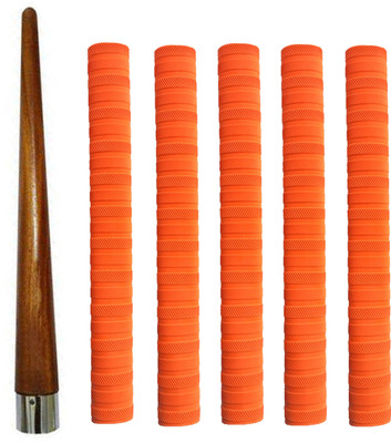 gamers hub Cricket Bat Orange Grip + One Wooden Cone Chevron(Pack of 6)