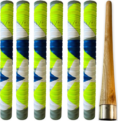 SIXTEEN Good Comfort Thunder blade Texture 6 Cricket Bat Grips And Wooden Grip Cone Ultra Tacky(Multicolor, Pack of 7)
