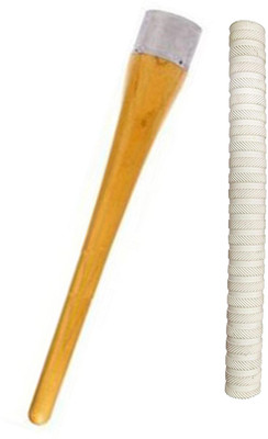Modkart Set of 1 Cricket Bat White Grip (ST) + One Wooden Grip Cone Gripper Chevron(White, Pack of 1)