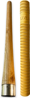 LIVOX First Quality Gold Ring Texture Cricket Bat Grip And One Wooden Grip Cone Extra Tacky(Gold, Pack of 2)