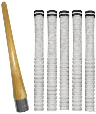 gamers hub Set of 5 Cricket Bat White grip + 1 wooden cone Super Tacky(Pack of 6)