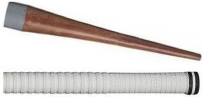 Fitdex Premium Quality Wooden 1Gripper(cone) with Bat Handle 1White Grip, Mesh Grip(White, Pack of 2)