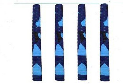 br diamond Printed Texture Rubber Round Strip Cricket Bat Grip Dry Feel(Blue, White, Pack of 4)