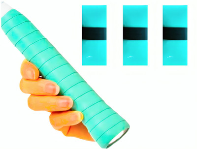 acers Pack of 2 Badminton/Tennis/Squash/Pickleball Racket Grip Turquoise Blue Smooth Tacky(Blue, Pack of 3)