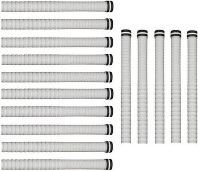 Fitdex Premium Quality 15 Cricket Bat Handle Grips, Super Tacky(White, Pack of 15)