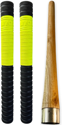 LIVOX Premium Cricket Bat 2 Grips With Wooden Grip Cone for Enhanced Performance Ultra Tacky(Multicolor, Pack of 3)