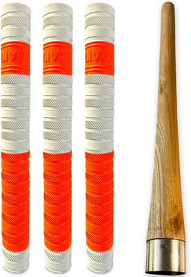 LIVOX Premium Cricket Bat 3 Grips With Wooden Grip Cone for Enhanced Performance Ultra Tacky(Multicolor, Pack of 4)